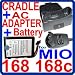 Eurus USB / AC Desktop Cradle Sync & Charger + 1500mAh Battery for Mitac MIO 168 , Yakumo Delta 300 / 300GPS , ALDI Medion MD-95000 / MD95000-AC PDAs