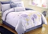 10 Pieces Light Purpel with Flower and Butterfly Comforter Bedding & Sheet  ....