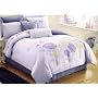 10 Pieces Light Purpel with Flower and Butterfly Comforter Bedding & Sheet Set Full Size Bed-in-a-bag