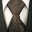 Neckties by Scott Allan, Chocolate Brown & Black Stripe 100% Woven Tie Neckties by Scott Allan, Chocolate Brown & Black Stripe 100% Woven Tie