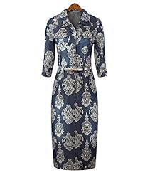 Elbow Length Sleeves Floral Print Vintage Maxi Dress 