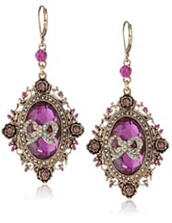 Betsey Johnson "Imperial Princess" Oval Gem Drop Earrings