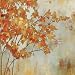 Golden Foilage Beautiful MUSEUM WRAP CANVAS Print with Added BRUSHSTROKES Asia Jensen 12x12