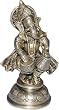 Metal Statue Standing Ganesha Playing Tabla 2.25 x 2.5 x 5.5 inches
