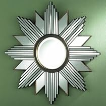 Sunburst Decorative Mirror Wood Silver