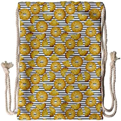 Cool Pinapple Slices Patterns Drawstring Bag (small)