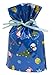 GiftMate 6-Piece X-Large Christmas Holographic Drawstring Gift Bag and Gift Card Set:2-Red, 2-Blue-2-Green-Includes Inserted Ribbon & Gift Tags