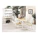 5pc White & Natural Finish Wood Dining Table +4 Windsor Chair Set