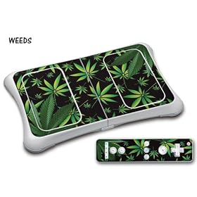 New Protective Skin for Nintendo Wii Fit Balance Board with "E Shock" impact protection - Weeds Black
