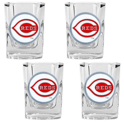 Cincinnati Reds MLB 4pc Square Shot Glass Set