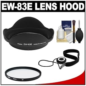 Canon EW-83E Lens Hood + 77mm UV Glass Filter + Precision Design 6-Piece Deluxe Cleaning Kit + CapKeeper - for Canon EF 16-35mm f/2.8L USM, EF 17-40mm f/4L USM & EF-S 10-22mm f/3.5-4.5 USM Lenses