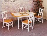 Natural & White Tile Top Table & Four Napoleon Chairs