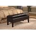 Coaster Button-Tufted Design Storage Bench, Brown Leatherette