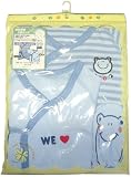 サンベビー 新生児3点セット コンビ肌着/短肌着/ミトン サックス