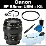 Canon EF 85mm f/1.8 USM Medium Telephoto Lens for Canon SLR Cameras + Care  ....