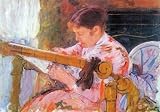 A4 10x8 Fine Art Glossy Photo Image Print Lydia at the cord framework Cassatt