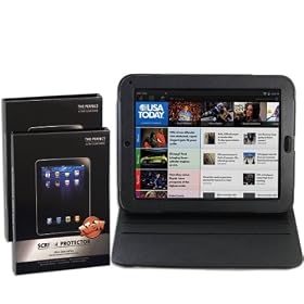 EasyAcc Black Leather Protective Case and Multi Angle Stand for HP Touchpad Tablet 16/32GB