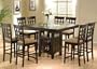 Cappuccino 52" Square Counter Height Dinette Set with 4 24" Wheat Back Barstools
