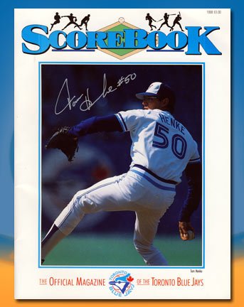 TOM HENKE Toronto Blue Jays Signed Game Day Program