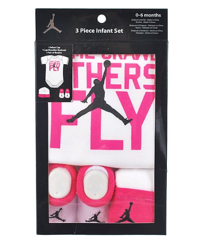 Nike Jordan 3 Piece Infant Set Size 0-6 Months Pink/White IGSP628