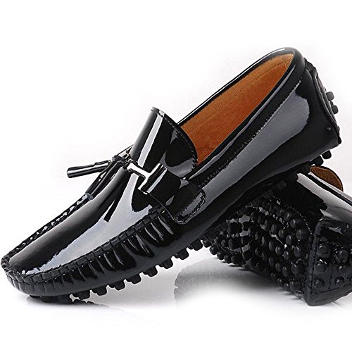 Fulinken NEW Patent Leather Men Tassel Slip on Loafers Casual Shoes Diving Shoes Dress Shoe