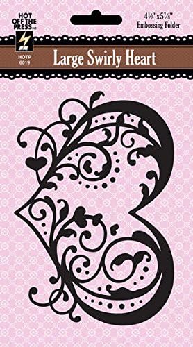 HOTP Paper Artist Large Swirly Heart Embossing Folder HOTP6019