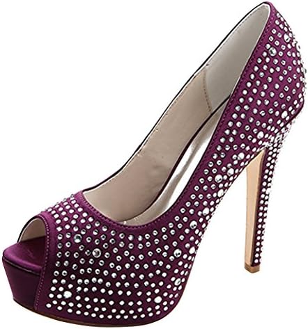 ZENF Women's Stilettos Pumps Purple 9.5 US