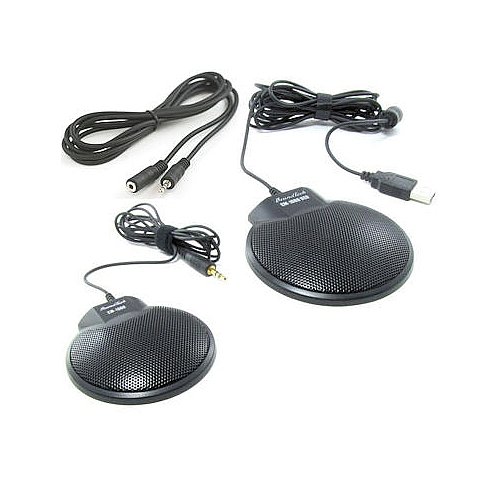 Sound Tech CM-1000USB & CM-1000 (pack of 2) Conference Meeting Microphone with 6 feet Extension Cord