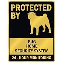 PROTECTED BY " PUG HOME SECURITY SYSTEM " PARKING SIGN DOG