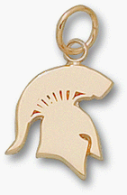 Michigan State Spartans Solid Spartan 1/2 Pendant - 14KT Gold Jewelry