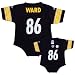 Reebok NFL Equipment Pittsburgh Steelers #86 Hines Ward Black Infant One-Piece Replica Football Jersey