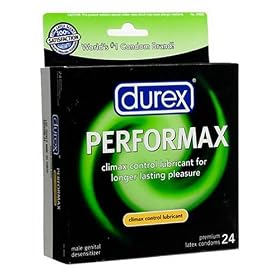 Durex Performax Climax Control Lubricated Condoms, 24 Condoms