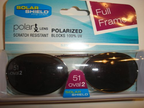 Solar Shield 51 oval 2 Full Frame Polarized Clip On Sunglasses