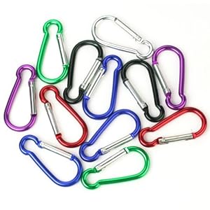 RHX Set of 12 Outdoor Mini Aluminum Carabiner Camp Hiking Snap Hook Lock Keychain