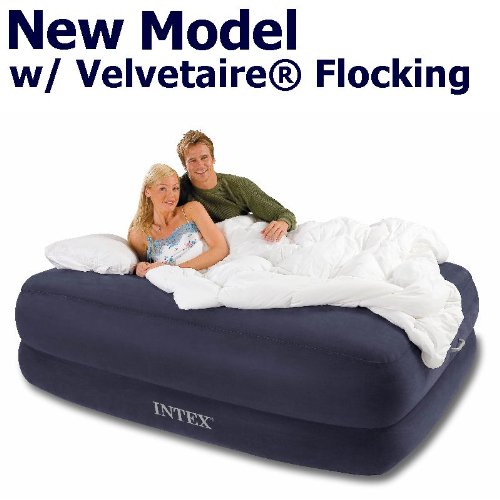 Intex Velvetaire® Flocked Queen Memory Foam Airbed w/ Built-in Remote AC-Pump