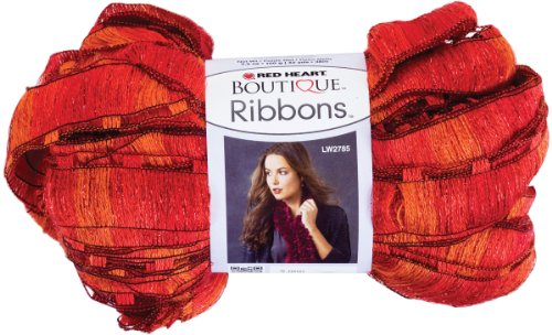 Red Heart E790.1937 Boutique Ribbons Yarn, Fire