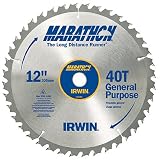 Irwin 14080 Marathon 12-Inch 40 Tooth ATB Thin Kerf General Purpose Saw Blade with 1-Inch Arbor