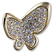 Gold Tone Clear Crystal Butterflyes Pin Brooch