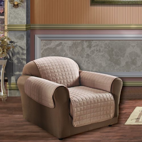 Elegant Comfort Quilted Furniture Protector for Pet Dog Children Kids Special Treatment Microfiber as Soft as Egyptian Cotton Chair, Natural