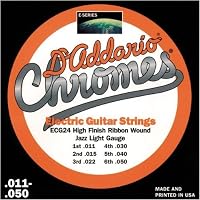 D'addario ECG24 Jazz Light Chromes Flatwound Electric Guitar Strings (11-50)