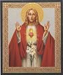 Sacred Heart of Jesus Icon, 4" x 5" - MADE IN ITALY