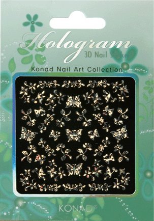 Konad Holographic Butterflies Flowers Nail Art Stickers [Misc.]