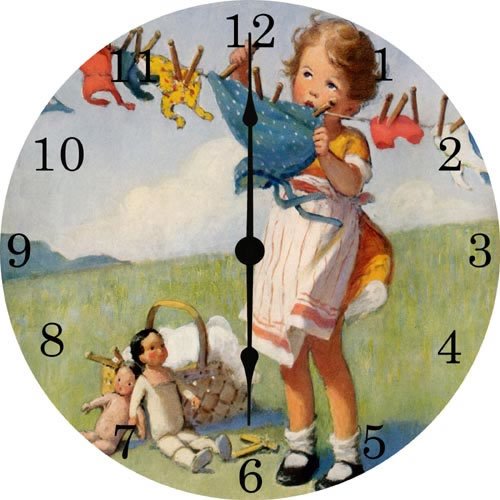 Little Laundry Girl Clock
