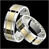 Allegra - Stunning Two Tone Comfort Fit Wedding Band for Him & Her! Custom Made! Choose your Size.