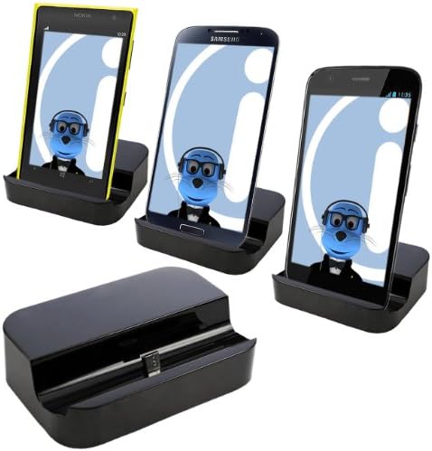 iTALKonline Nokia Lumia 521 Black Micro USB Sync & Charge / Charging Desktop Dock Stand Charger