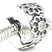 Beads Hunter Jewelry 925 Sterling Silver Flower Clip with Clear CZ Bead Charm Spacer, 7mm