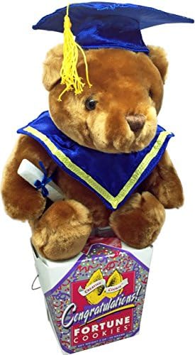Graduation Teddy Bear &amp; Congratulation Fortune Cookie Gift - Class of 2016, Kosher Nut Free