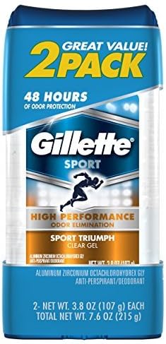 Gillette Clear Gel Sport Triumph Antiperspirant and Deodorant 2 count 3.8 oz x Multipack of 4