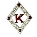 Kappa Alpha Psi Fraternity Crystal Diamond K Lapel Pin