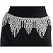 Stunning White Brass Hip Chain with Bells and Drops, Fits waist or hips 36" - 42". Chain Link Belt for Belly Dancing or Casual Wear